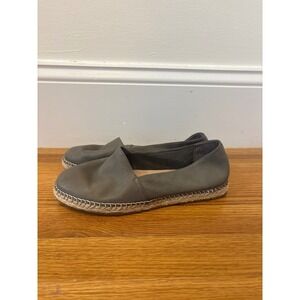 Eileen Fisher Gray Leather Espadrille Flats Slip On Shoes Size‎ 9